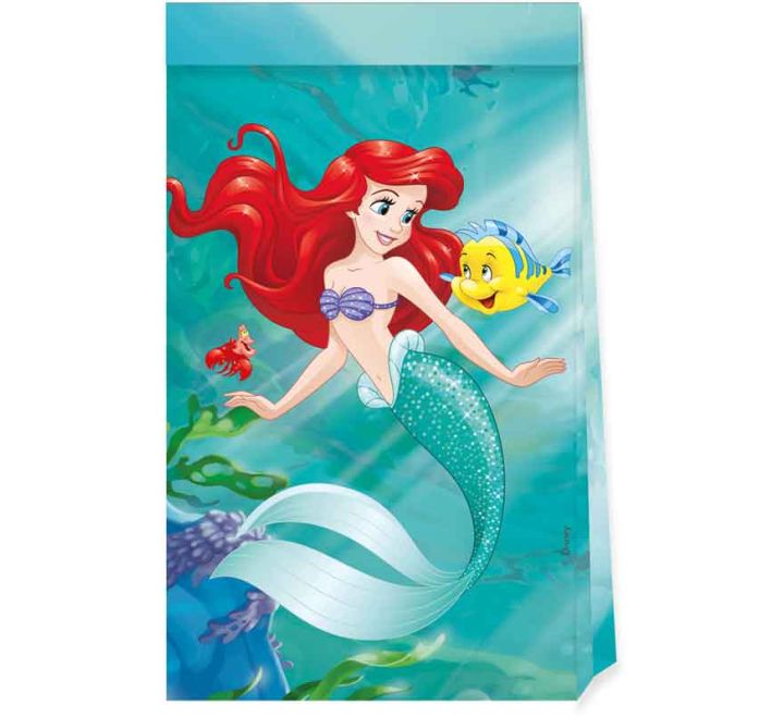 Ariel Curious (The Little Mermaid) Paper Party Bags (Pack of 4)