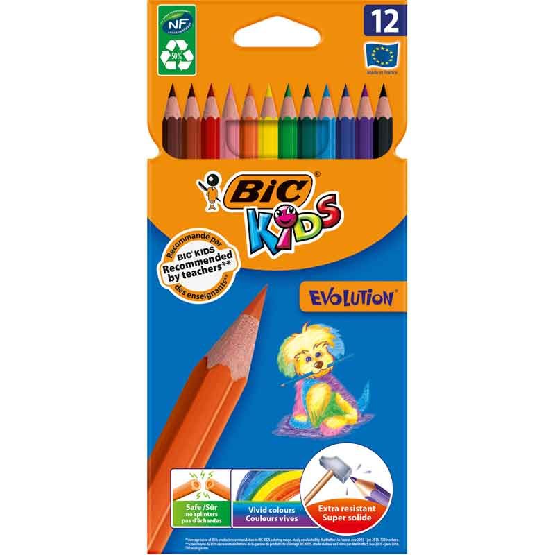 BIC 12pc Kids Evolution Colouring Pencils