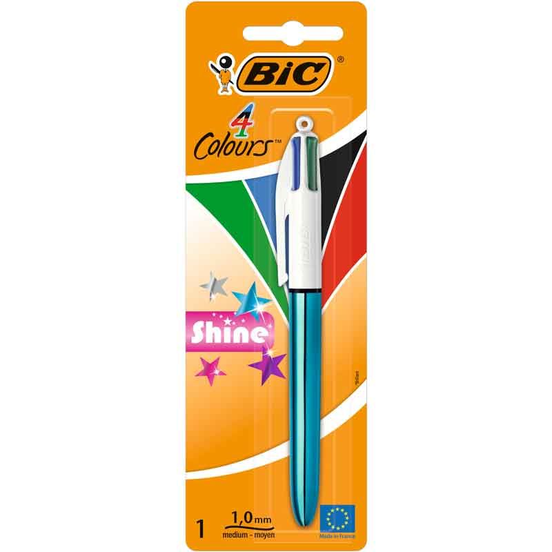 BIC Shine 4 Colours Click Ballpoint Pen - Anilas UK