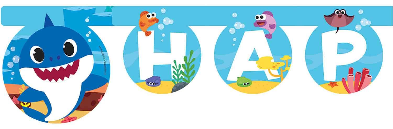 Baby Shark "Happy Birthday" Die-Cut Paper Banner - Anilas UK