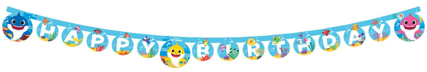 Baby Shark "Happy Birthday" Die-Cut Paper Banner - Anilas UK
