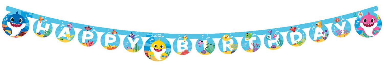 Baby Shark "Happy Birthday" Die-Cut Paper Banner - Anilas UK