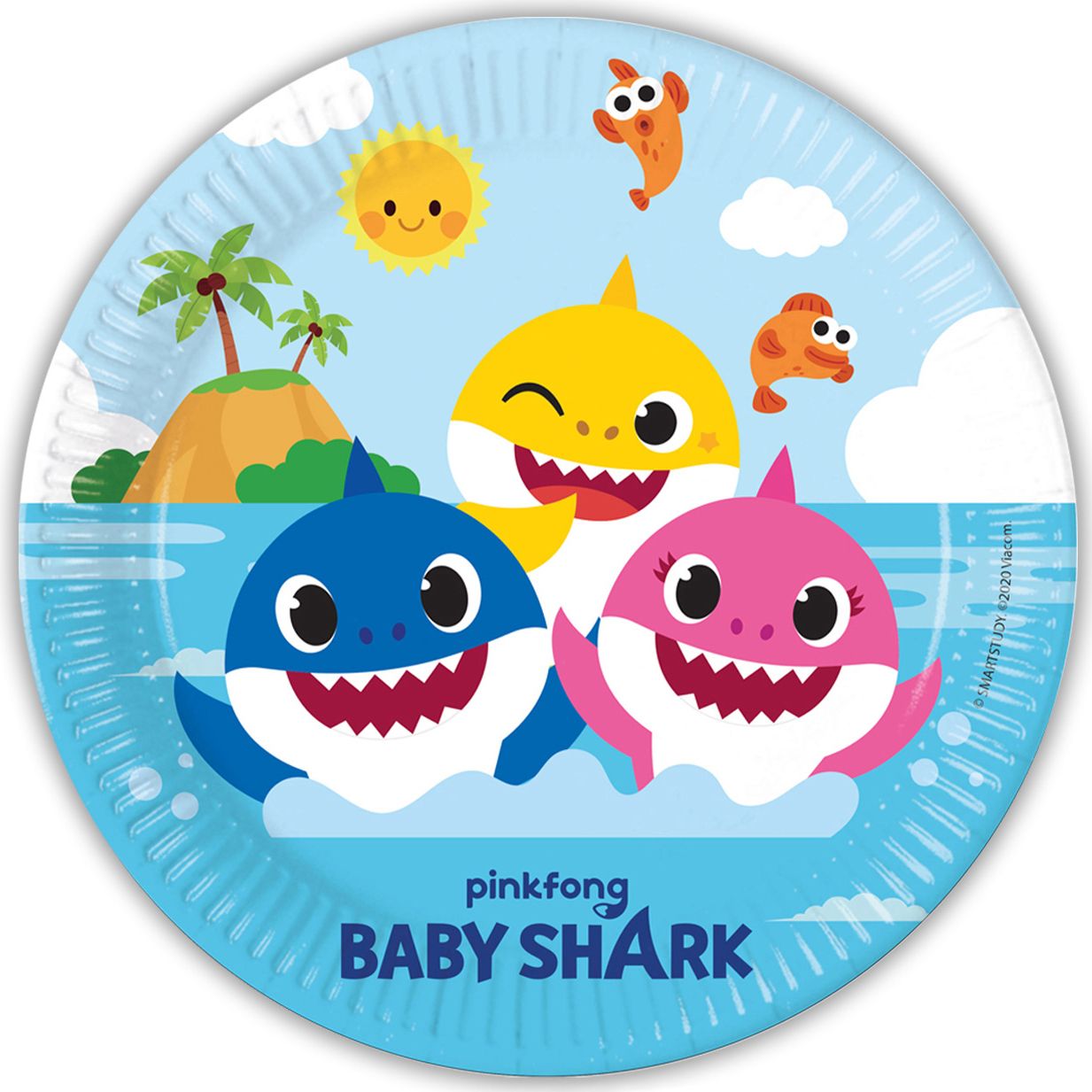 Baby Shark Paper Plates - 23cm ( Pack of 8) - Anilas UK
