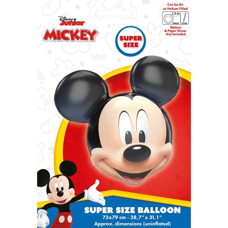 Mickey Mouse Head Shaped Foil Party Balloon, 73 x 79 cm - Anilas UK