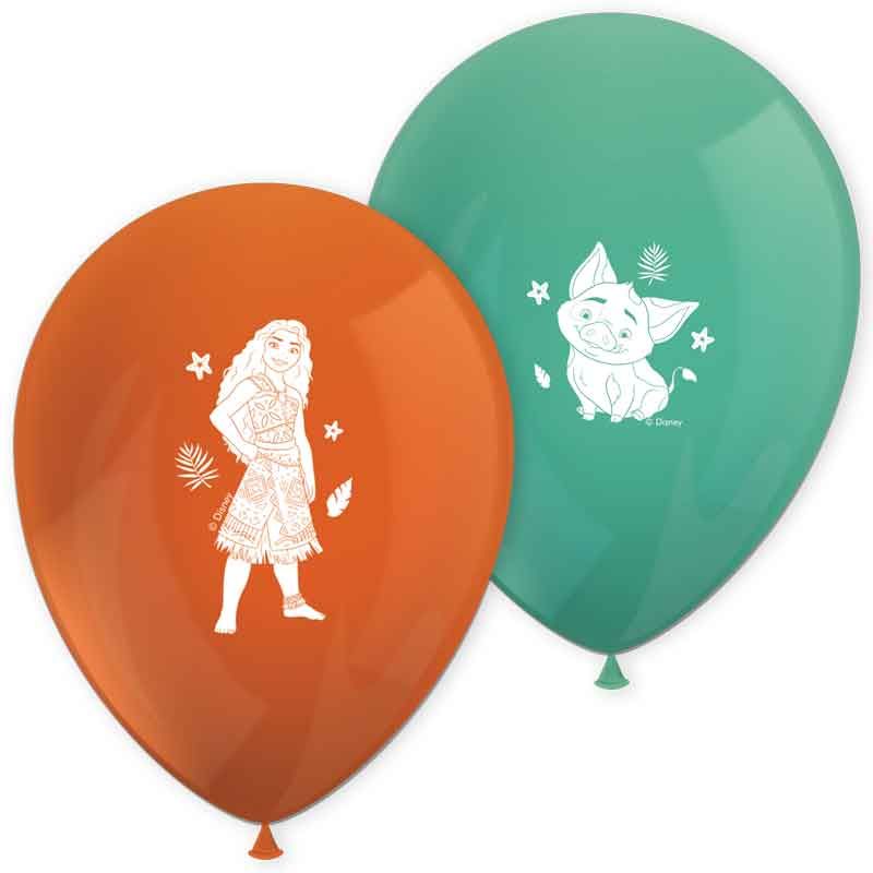 Moana II Sailing Spirit Printed Latex Birthday Balloons (Pack of 8) - Anilas UK