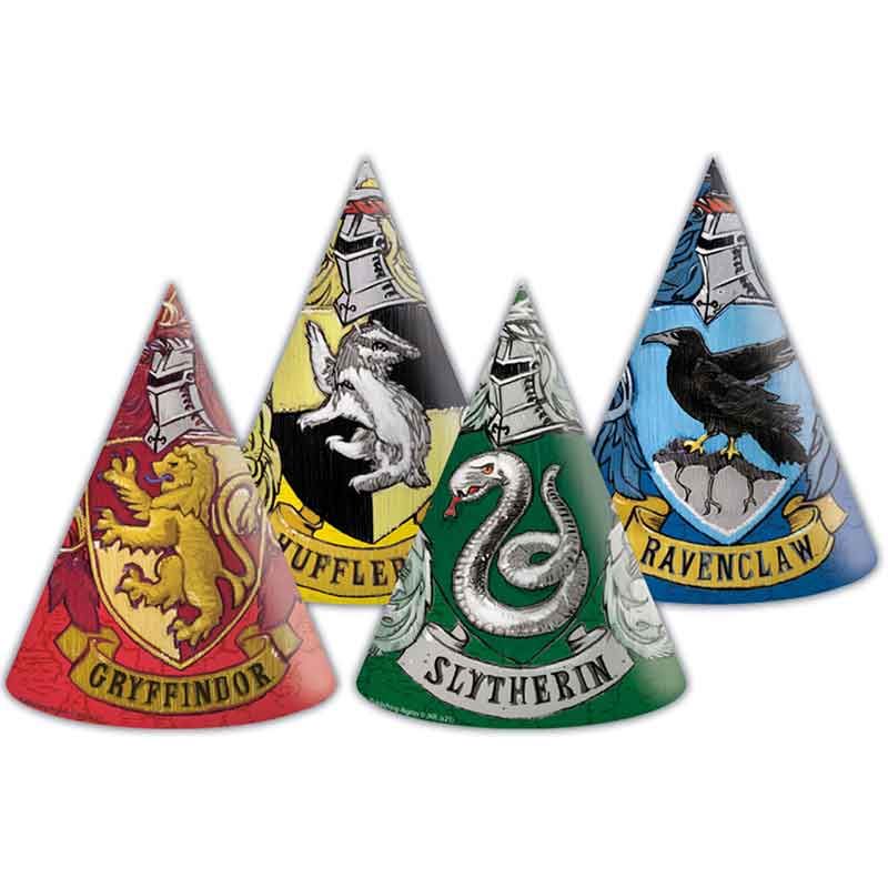 Harry Potter Hogwarts Houses Party Hats (Pack of 6) - Anilas UK