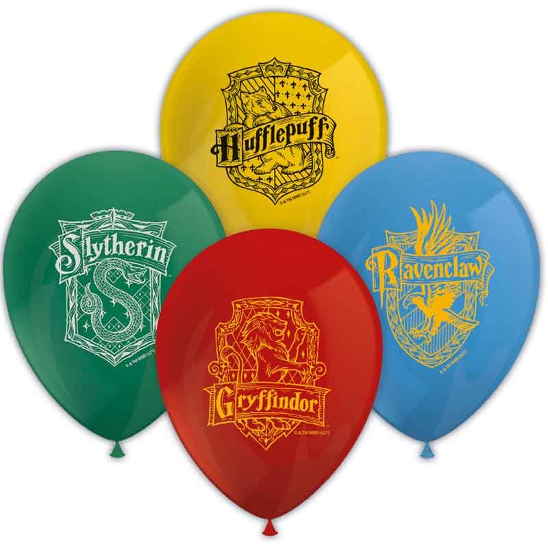 Harry Potter Hogwarts Houses Printed Latex Balloons (Pack of 8) - Anilas UK