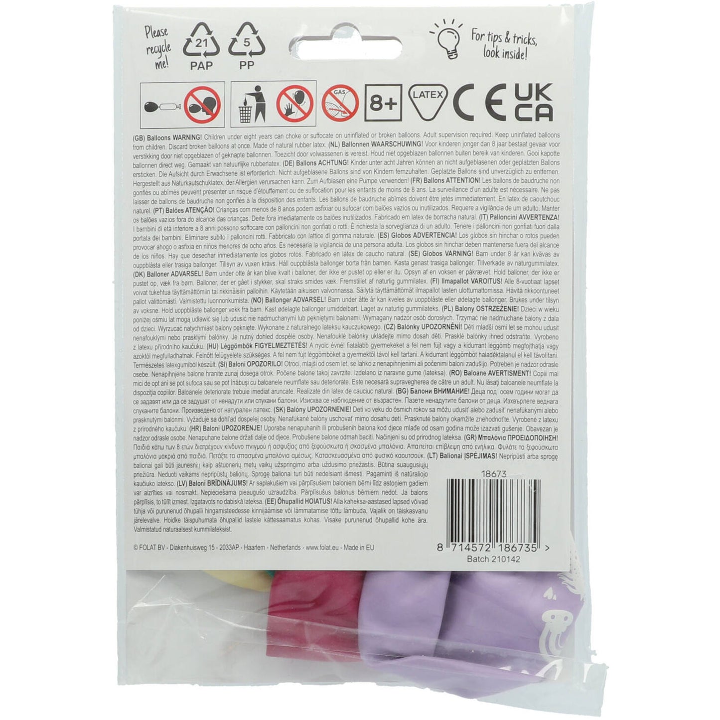 Unicorns & Rainbows Latex Birthday Party Balloons - (33 cm - 6 pieces) - Anilas UK
