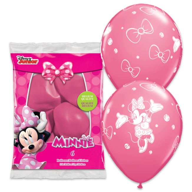 Minnie Mouse Rose Balloons (Pack of 6) - Anilas UK