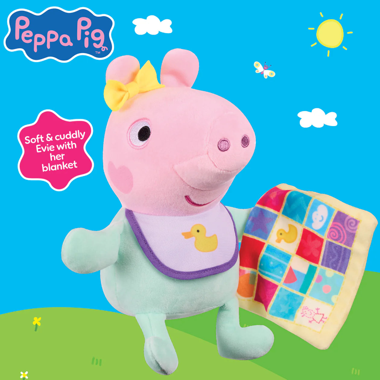 Peppa Pig Evie with Blanket Plush Toy - Anilas UK
