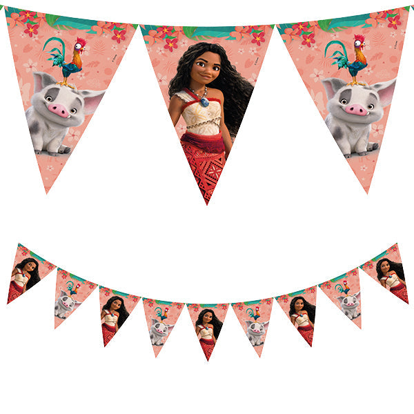 Moana 2 Sailing Spirit Bunting Birthday Party Banner - Anilas UK