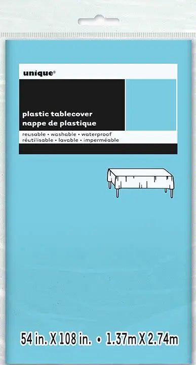 Powder Blue Plastic Party Tablecover  (137x274 cm) - Anilas UK