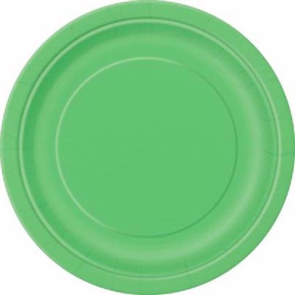 Lime Green Paper Plates - 21.9cm (Pack of 8) - Anilas UK