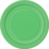 Lime Green Paper Plates - 21.9cm (Pack of 8)