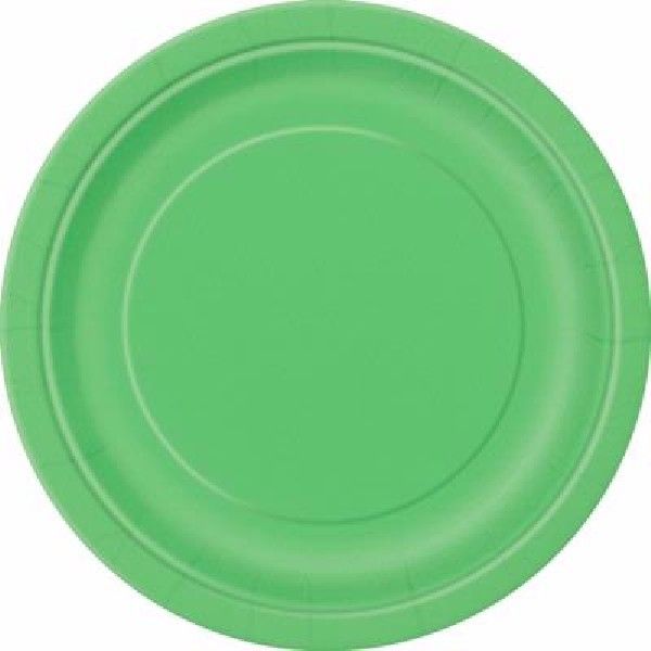 Lime Green Paper Plates - 21.9cm (Pack of 8)