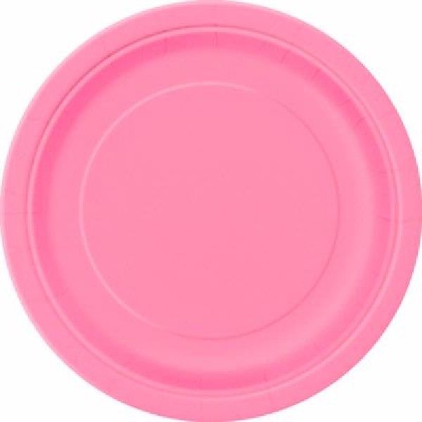 Hot Pink Paper Plates - 21.9cm (Pack of 8) - Anilas UK