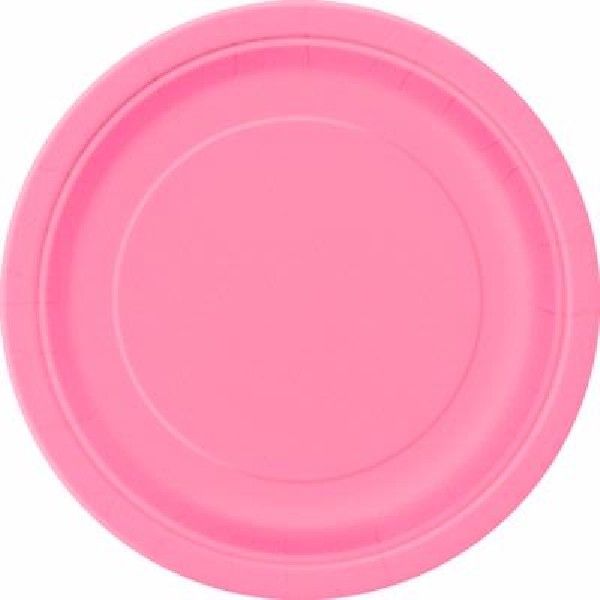 Hot Pink Paper Plates - 21.9cm (Pack of 16)