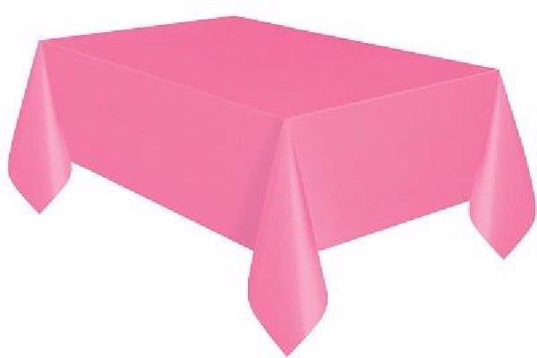 Hot Pink Plastic Table Cover (137x274 cm) - Anilas UK