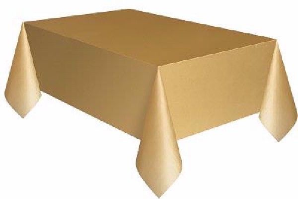 Gold  Plastic Tablecover (137x274 cm)