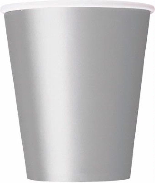 Silver Party Paper Cups (Pack of 14) - Anilas UK