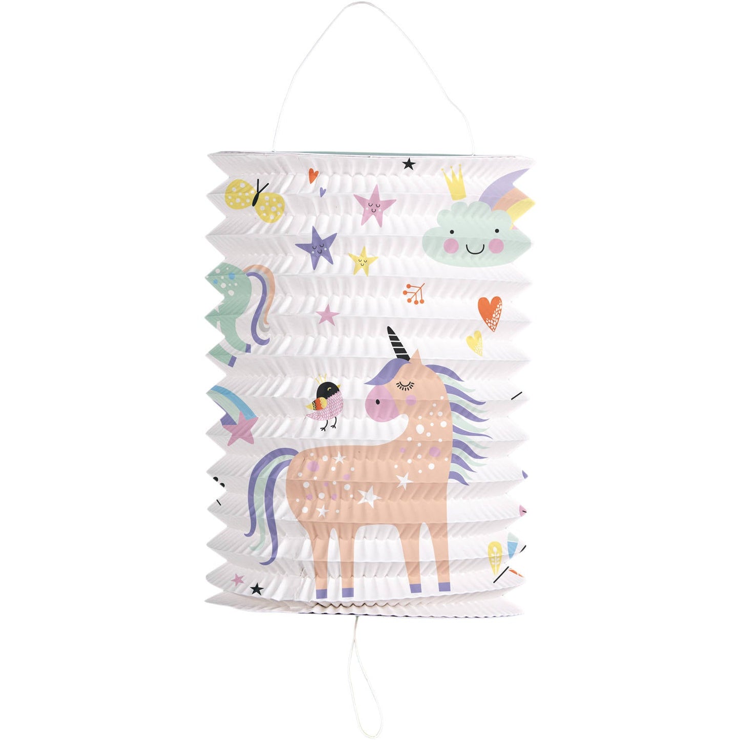 Unicorns & Rainbows Hanging Lantern Birthday Party Decoration - 16 cm - Anilas UK