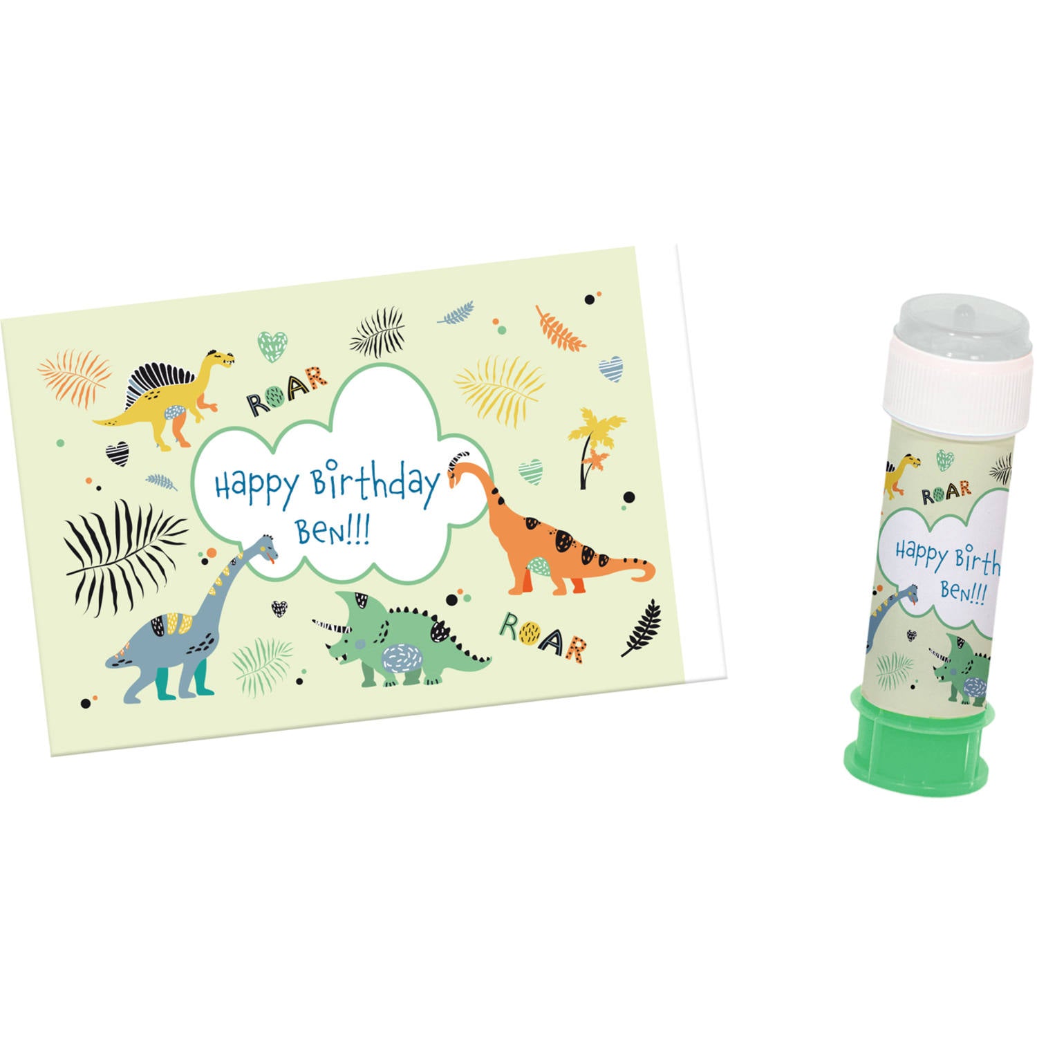 Bubbles Soap Sticker - Dino Roars (6 pieces) - Anilas UK