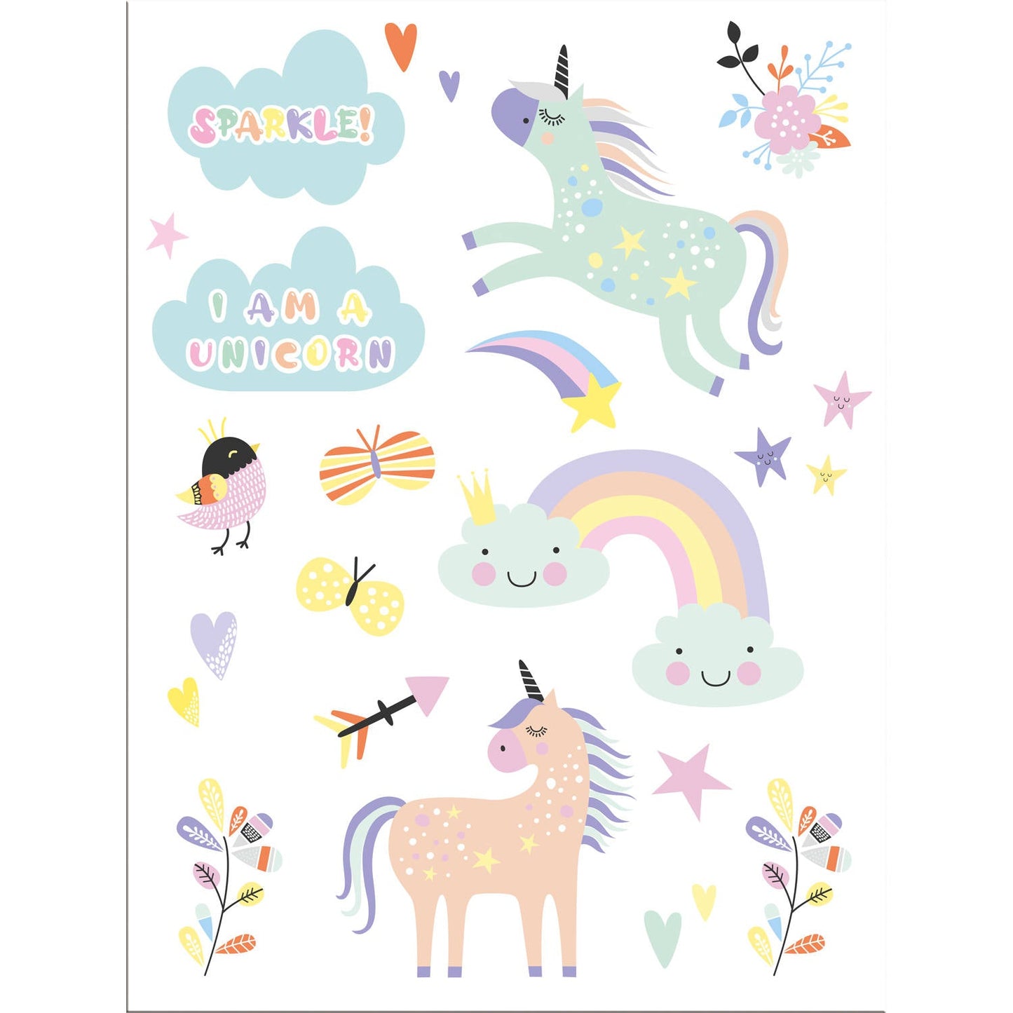 Unicorns & Rainbows Stick on Tattoos - Anilas UK