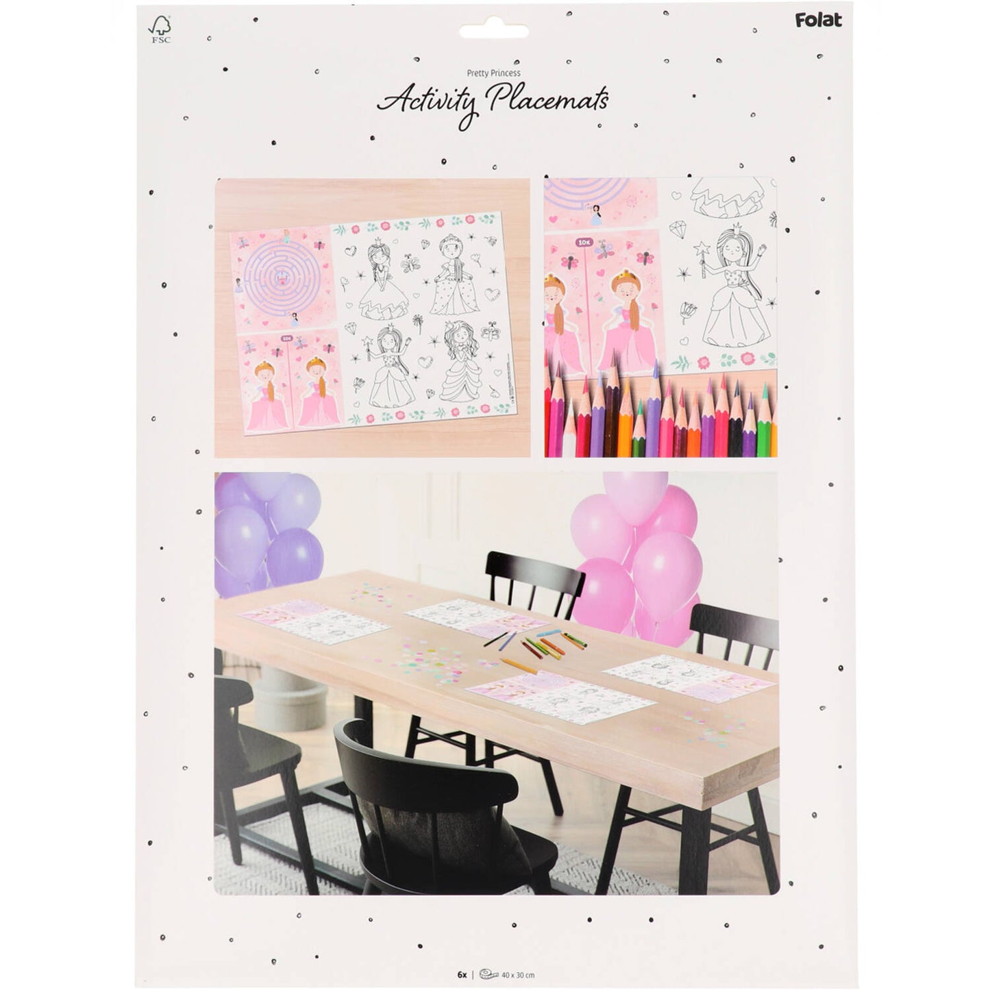 Pretty Princess Colour It Yourself Activity Placemat -  (6 pieces) - Anilas UK