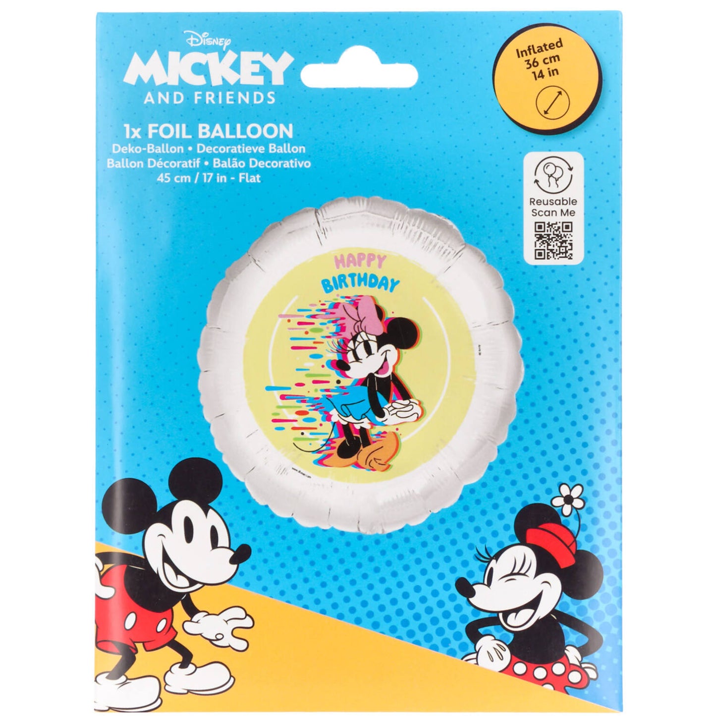 Disney Minnie Mouse Happy Birthday Foil Balloon 45 cm