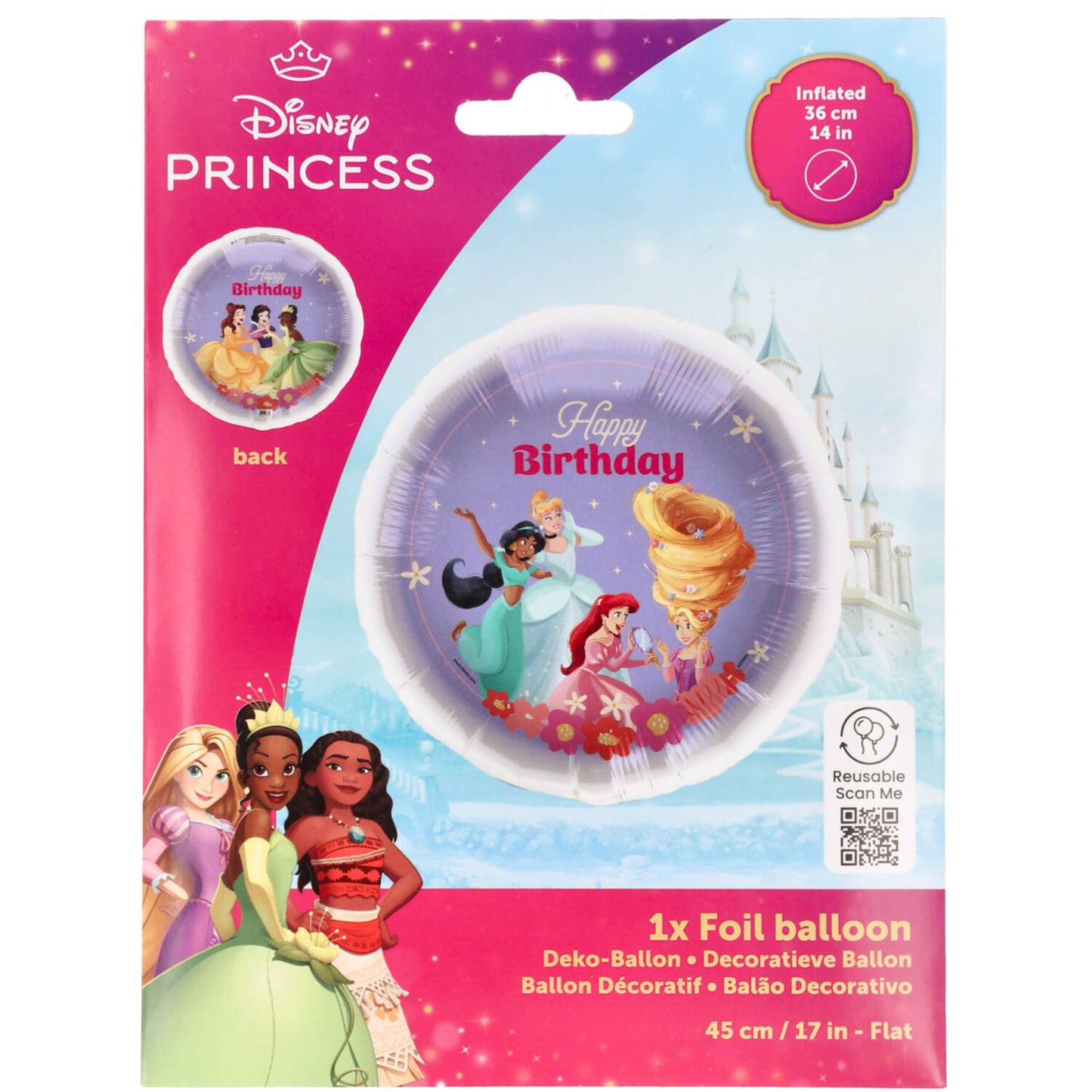 Disney Princess Happy Birthday Foil Balloon 45 cm
