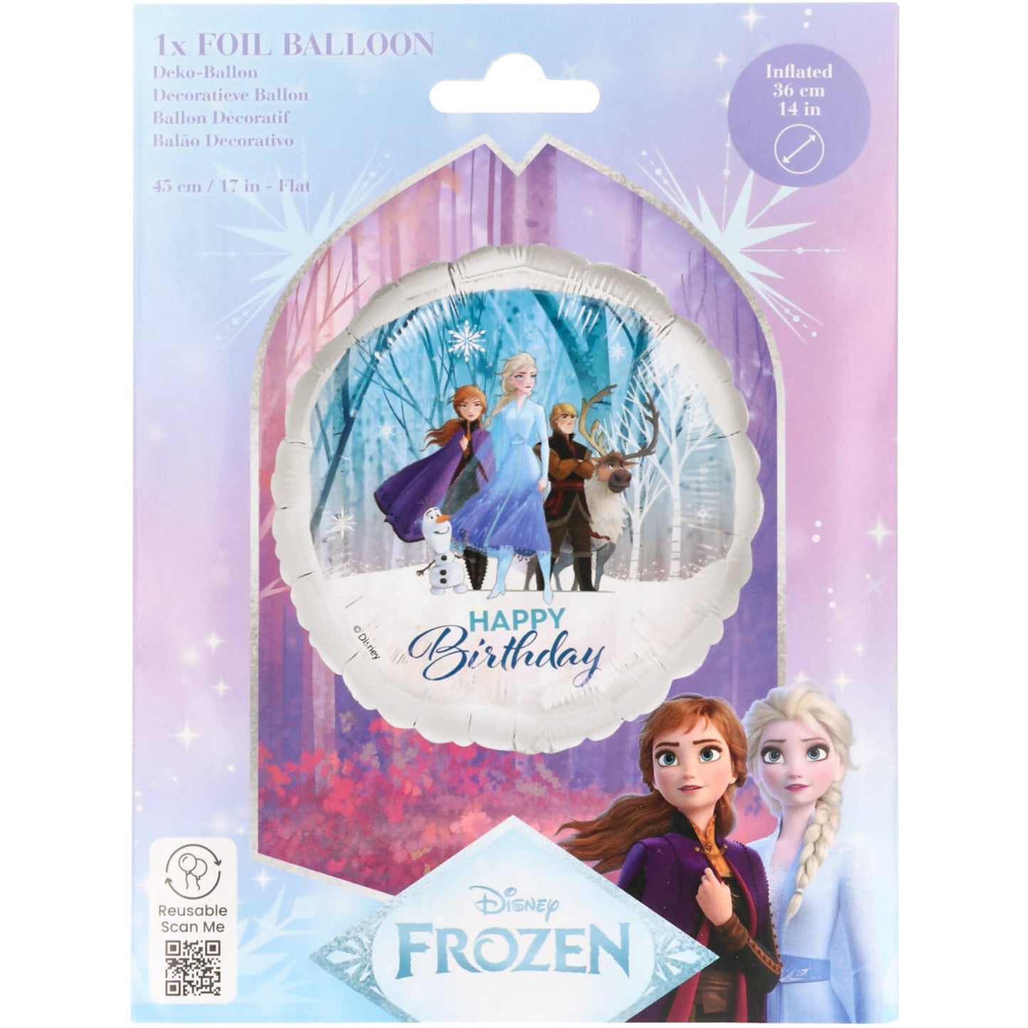 Disney Frozen Happy Birthday Foil Balloon 45 cm