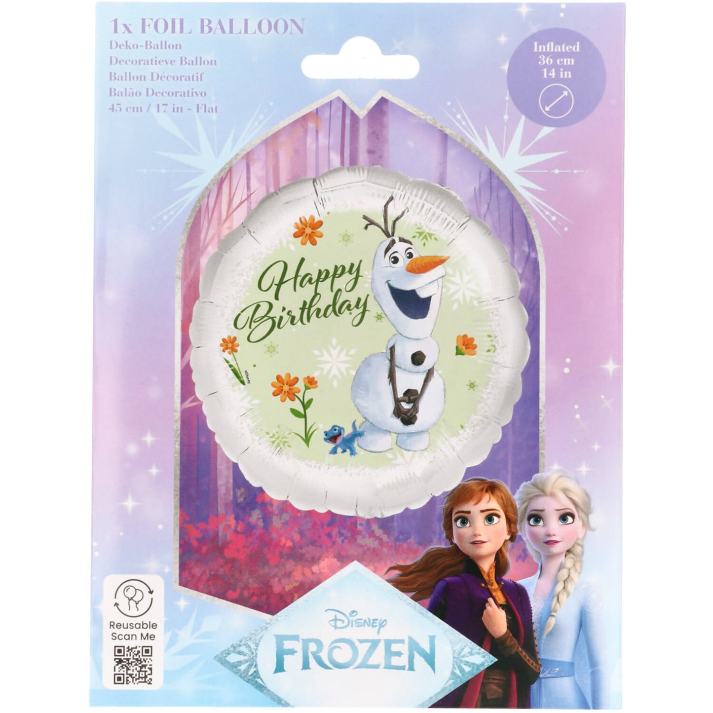 Disney Frozen Olaf & Bruni Happy Birthday Foil Balloon 45 cm
