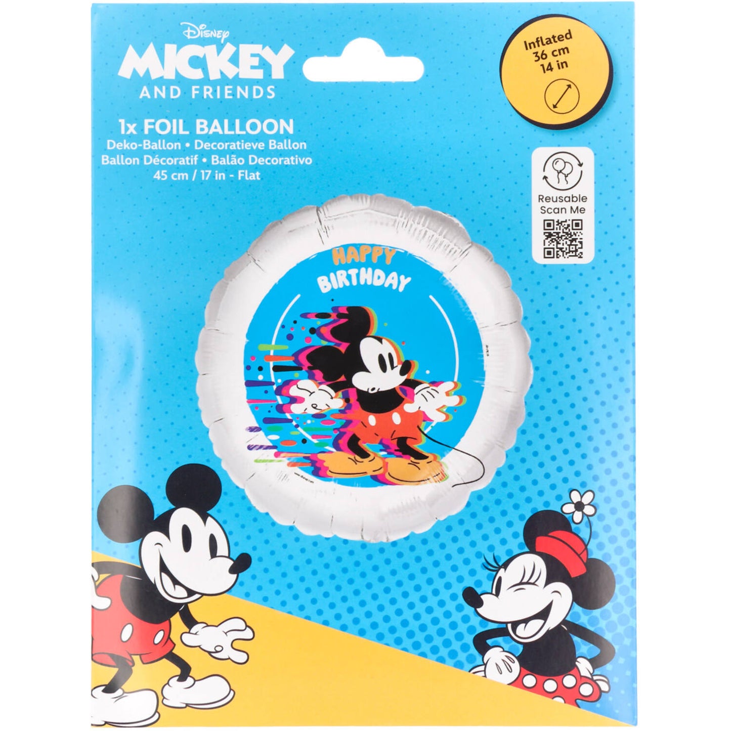 Disney Mickey Mouse Happy Birthday Foil Balloon 45 cm