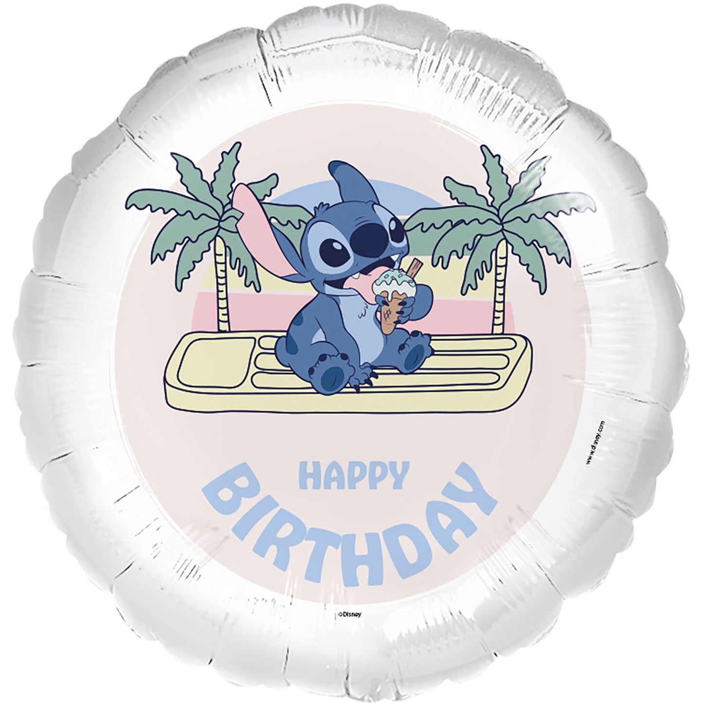 Disney Ice Cream Stitch Happy birthday Foil Balloon 45 cm