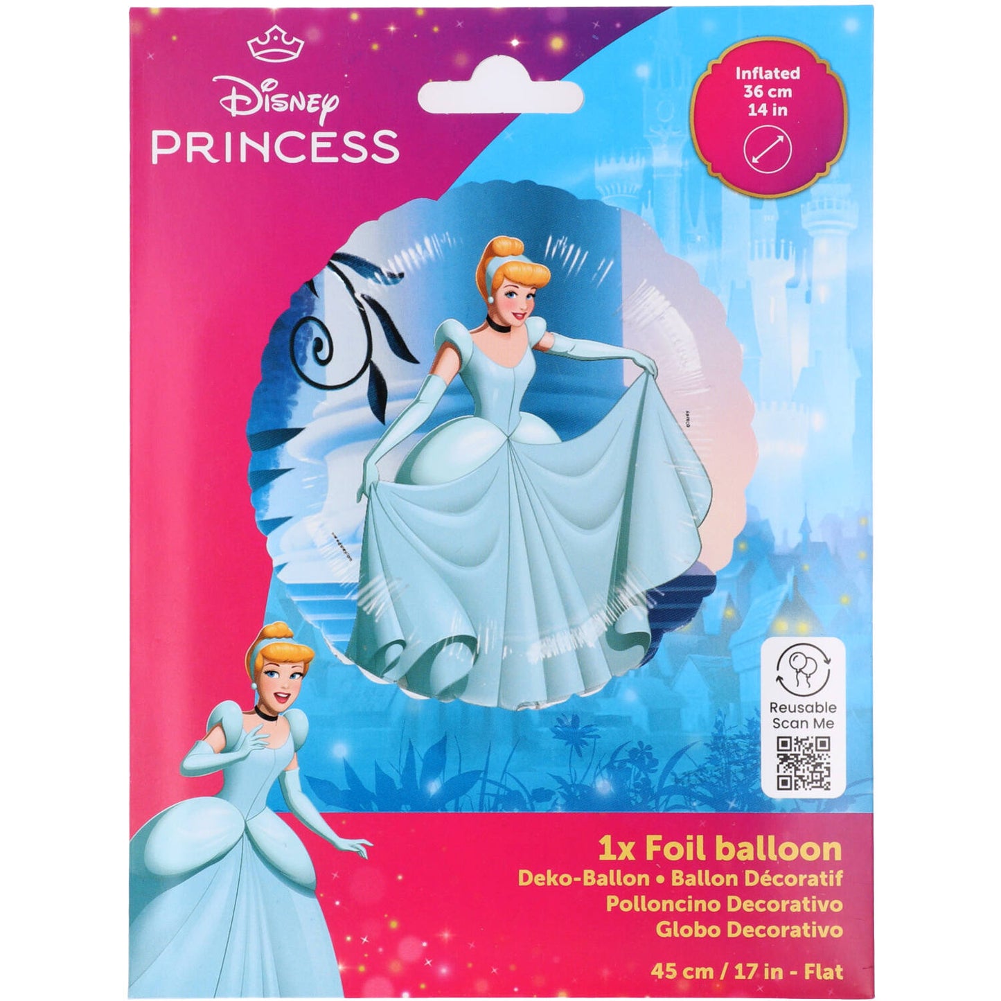 Disney Princess Cinderella Foil Balloon 45 cm