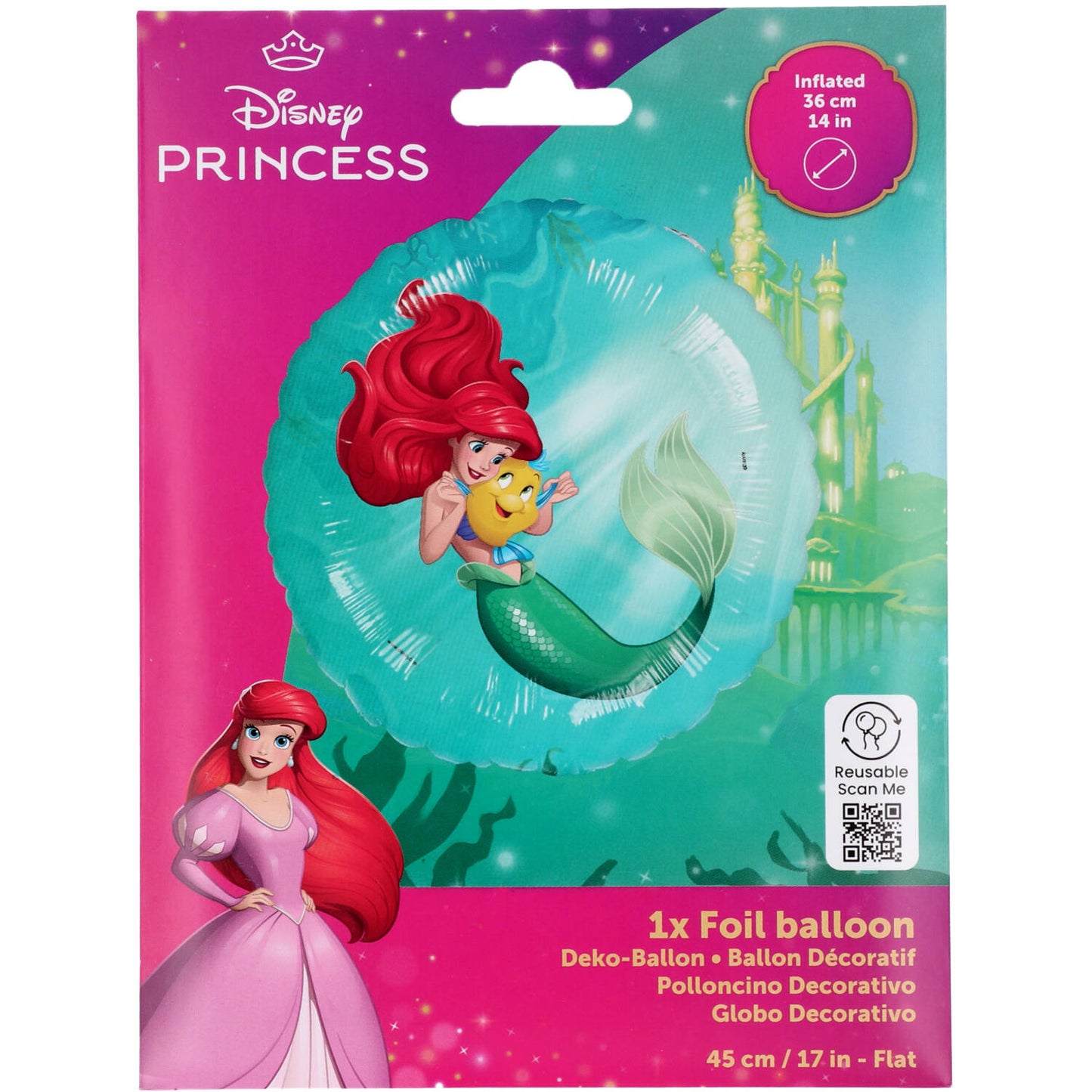Disney Princess Ariel Foil Balloon 45 cm