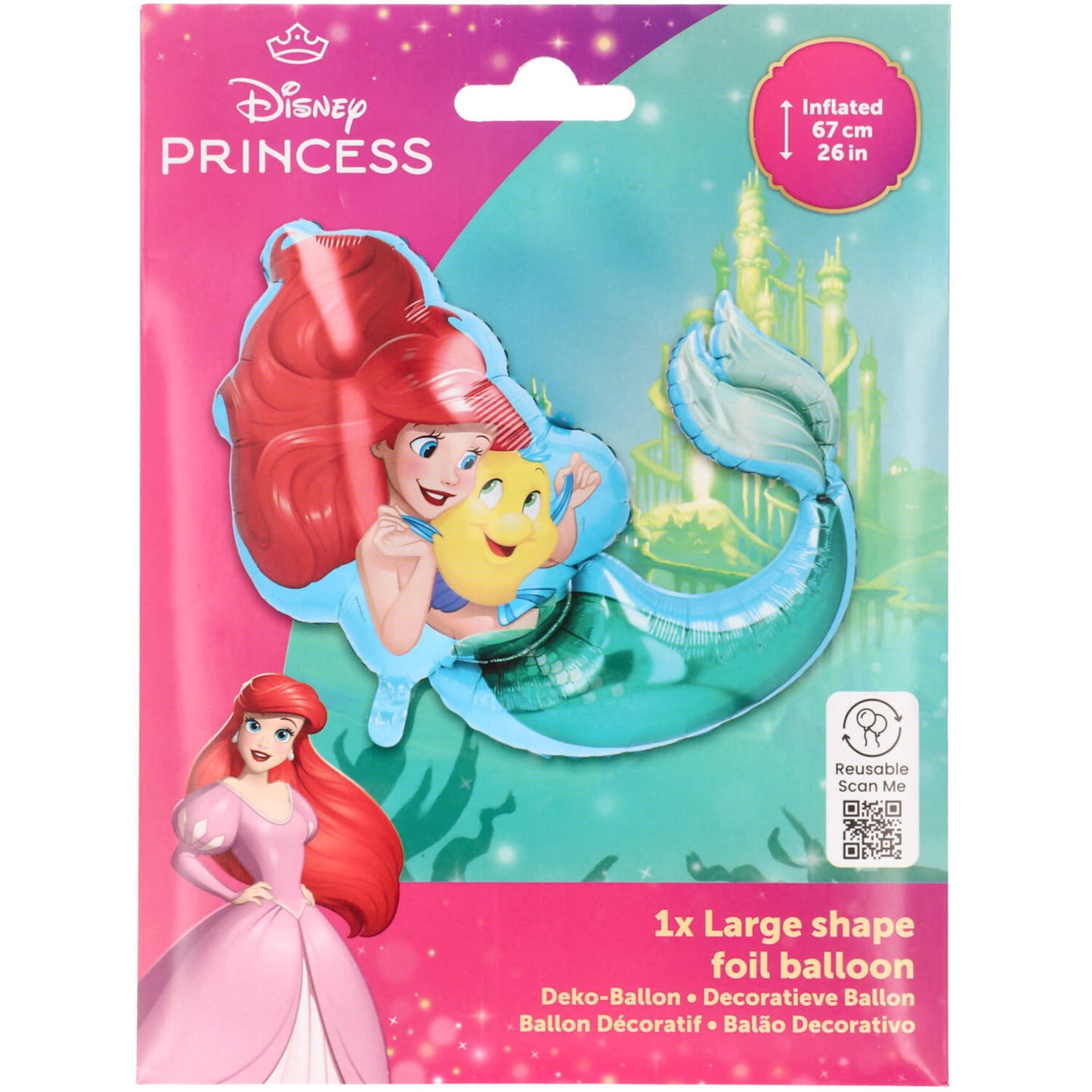 Disney Princess Ariel - Shape Foil Balloon 67 cm