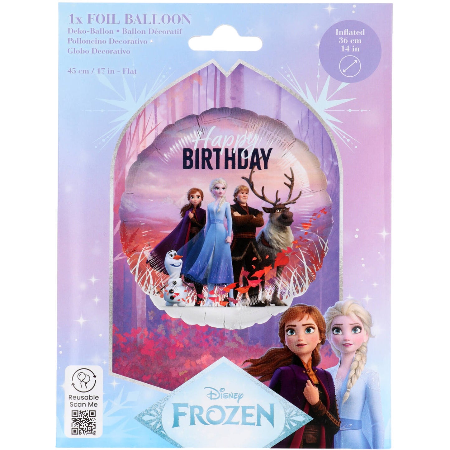 Disney Frozen Happy Birthday Foil Balloon 45 cm