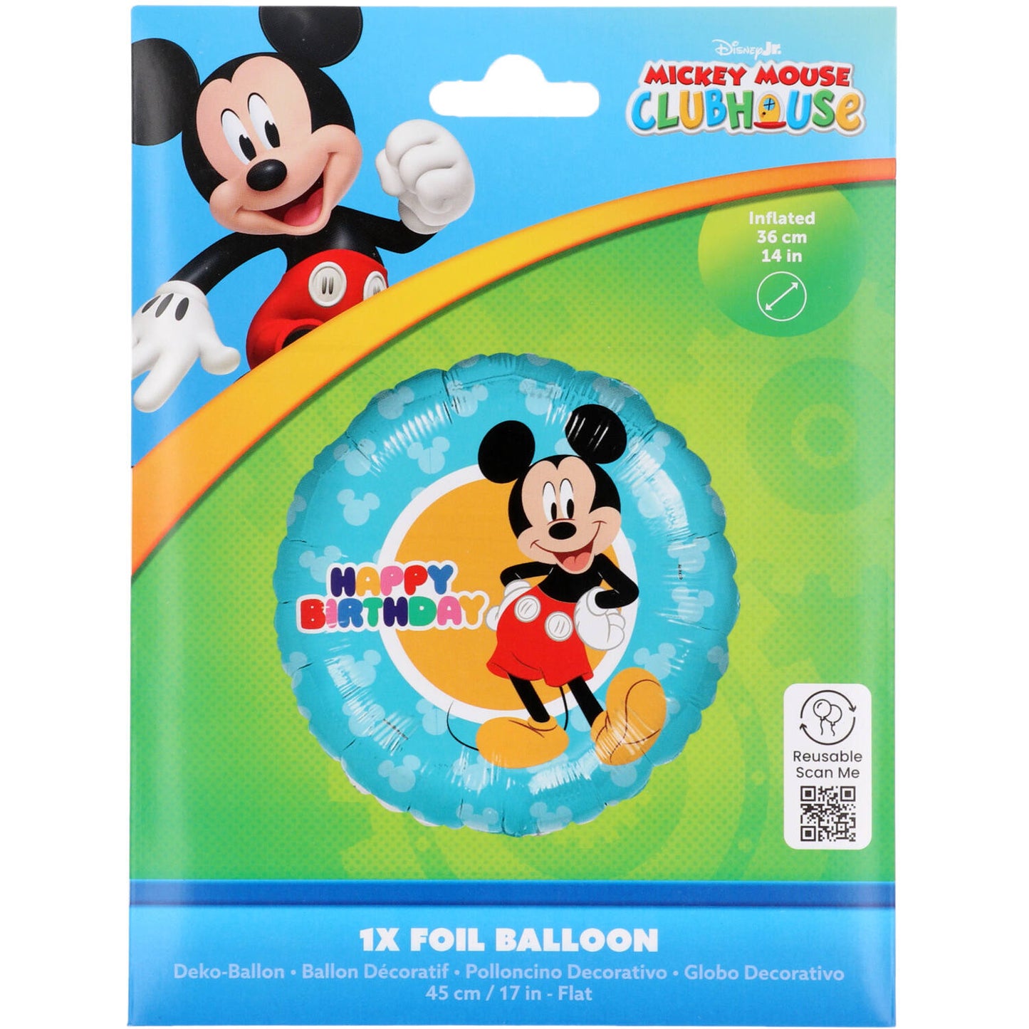 Disney Mickey Mouse Happy Birthday Foil Balloon 45 cm