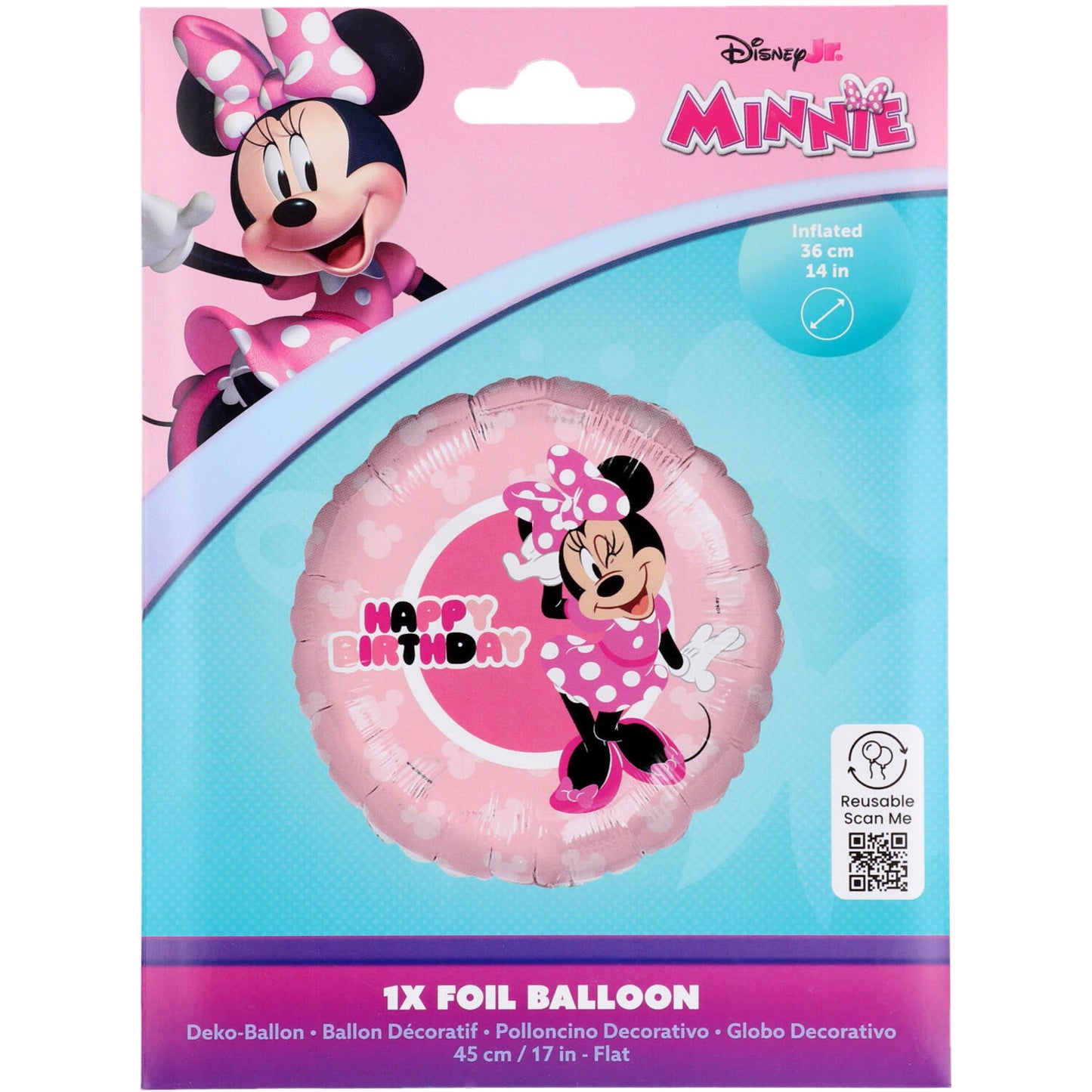 Disney Minnie Mouse Happy Birthday Foil Balloon 45 cm