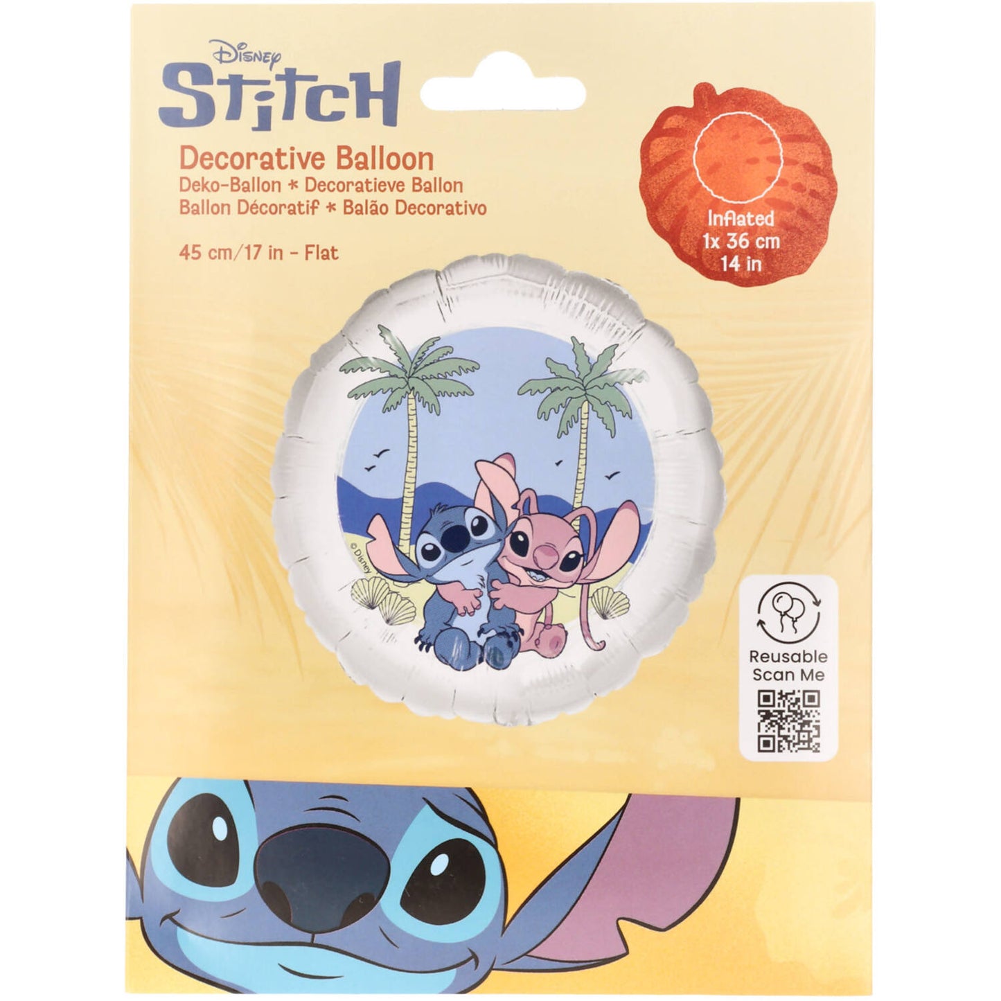 Disney Stitch & Angel Foil Balloon 45 cm