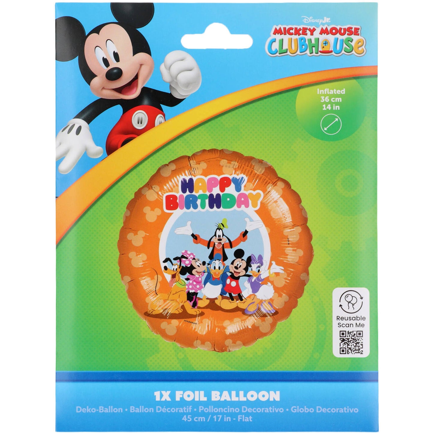 Mickey Mouse "Happy Birthday" Foil Balloon 45 cm