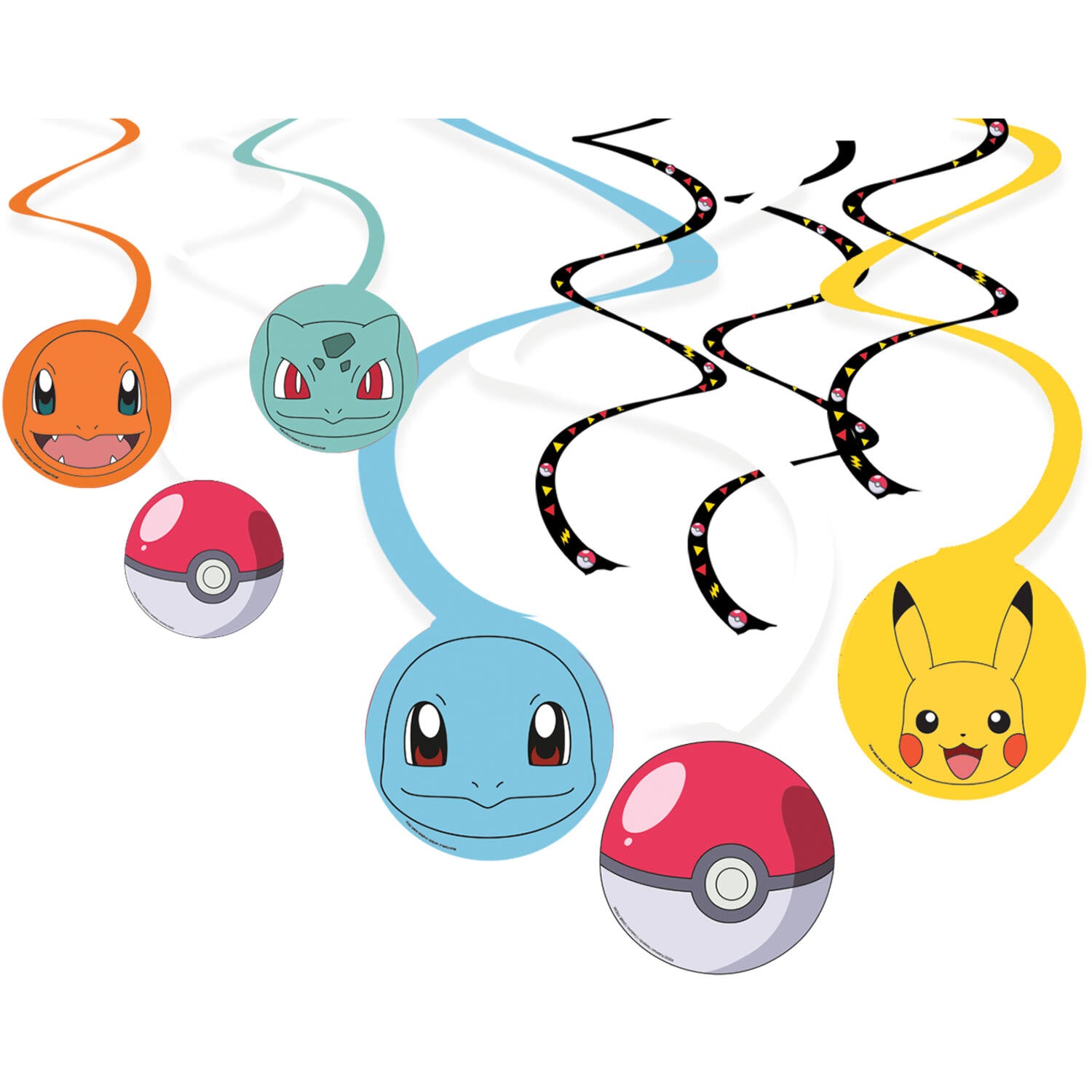 Pokemon Swirl Hanging Birthday Party Decorations - Anilas UK