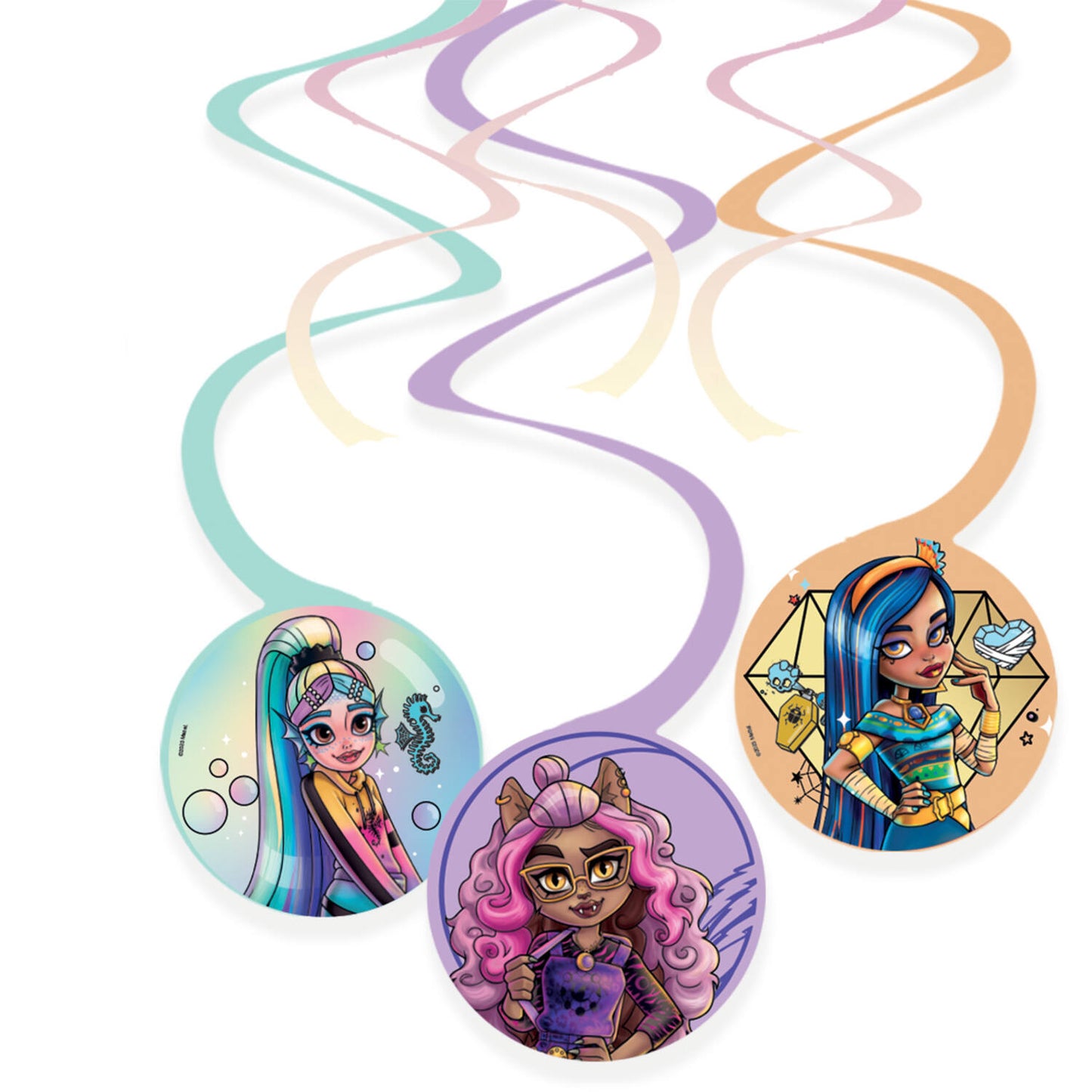 Monster High Hanging Swirl Birthday Party Decorations (Pack of 6) - Anilas UK