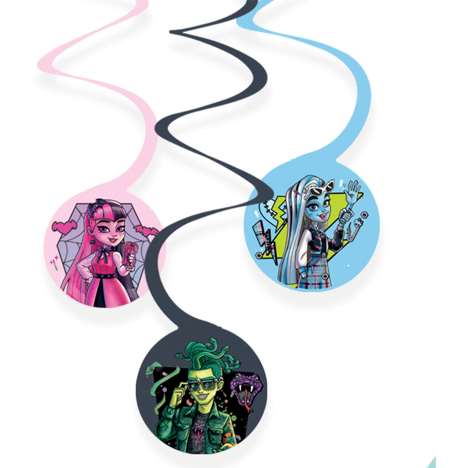 Monster High Hanging Swirl Birthday Party Decorations (Pack of 6) - Anilas UK