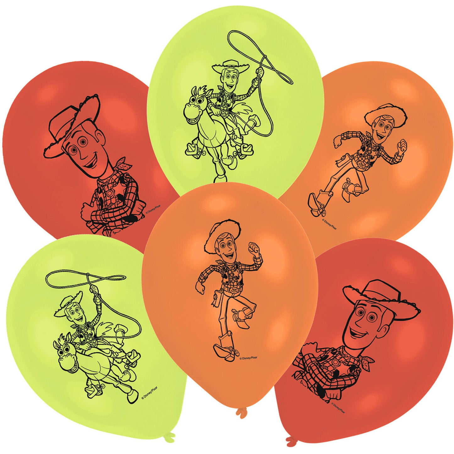 Toy Story Woody Latex Balloons 23 cm, 6 Pack