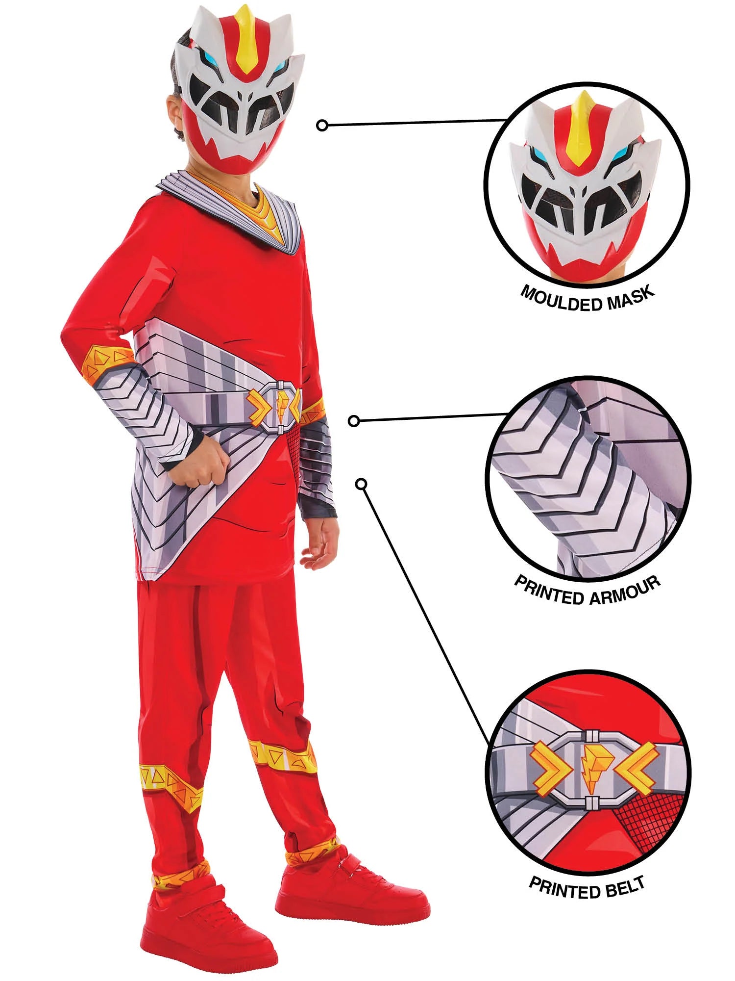 Cosmic Fury Red Ranger Dressing Up Costume - Anilas UK