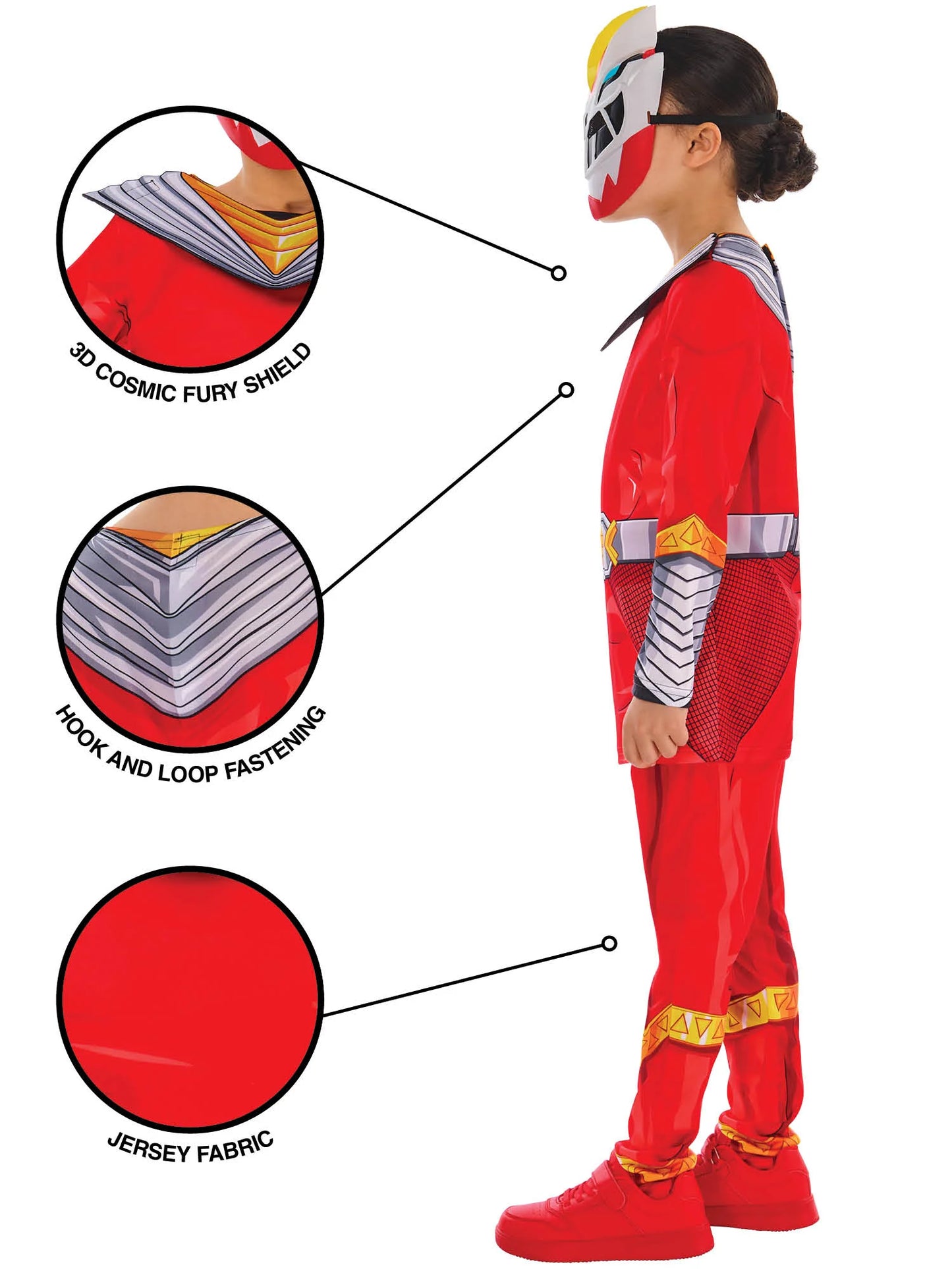 Cosmic Fury Red Ranger Dressing Up Costume - Anilas UK