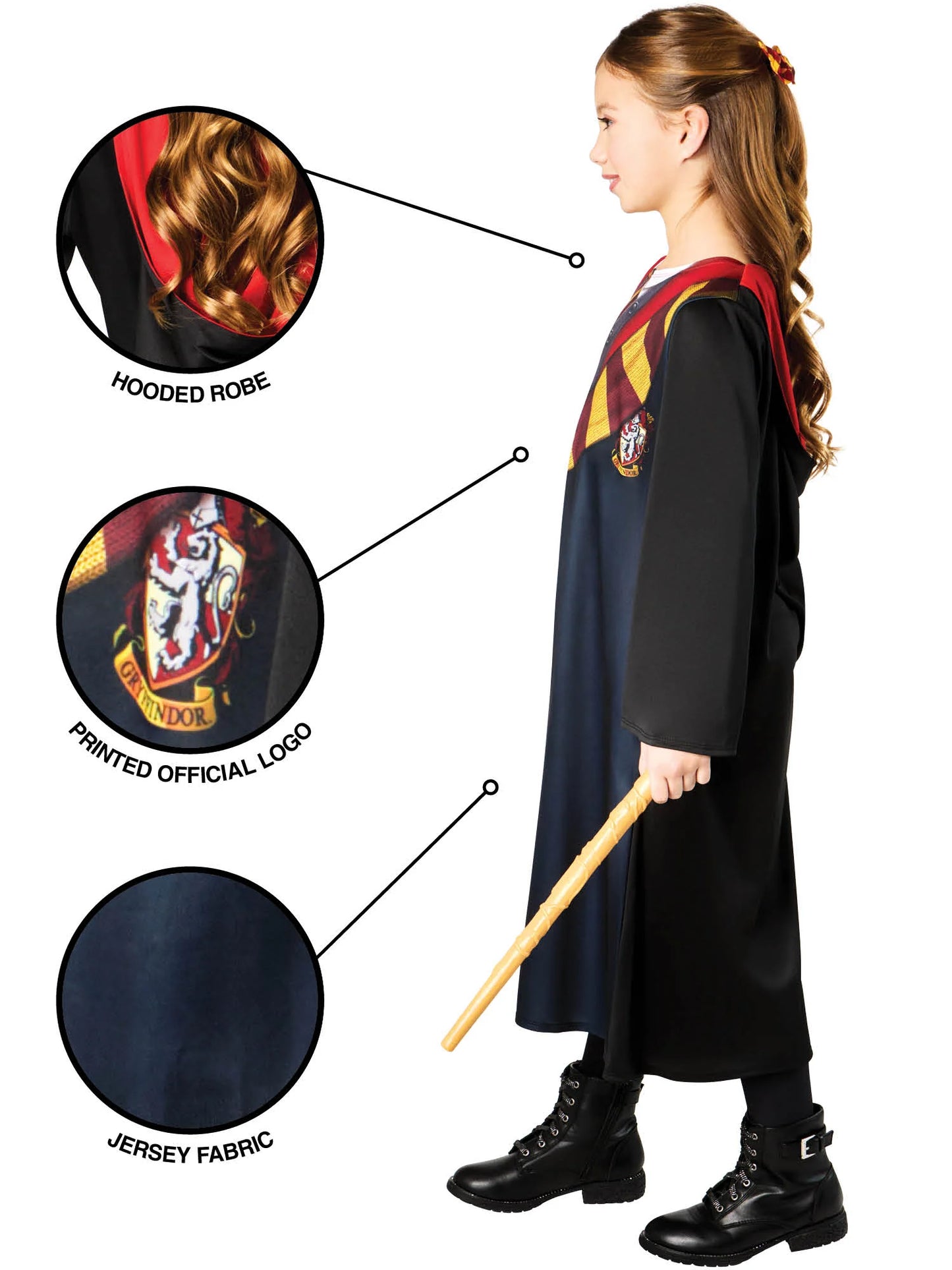 Hermione Granger Deluxe Dressing Up Costume with Robe, Hair Tie and Wand - Anilas UK