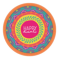 Diwali Round Paper Plates - 18cm (Pack of 8) - Anilas UK